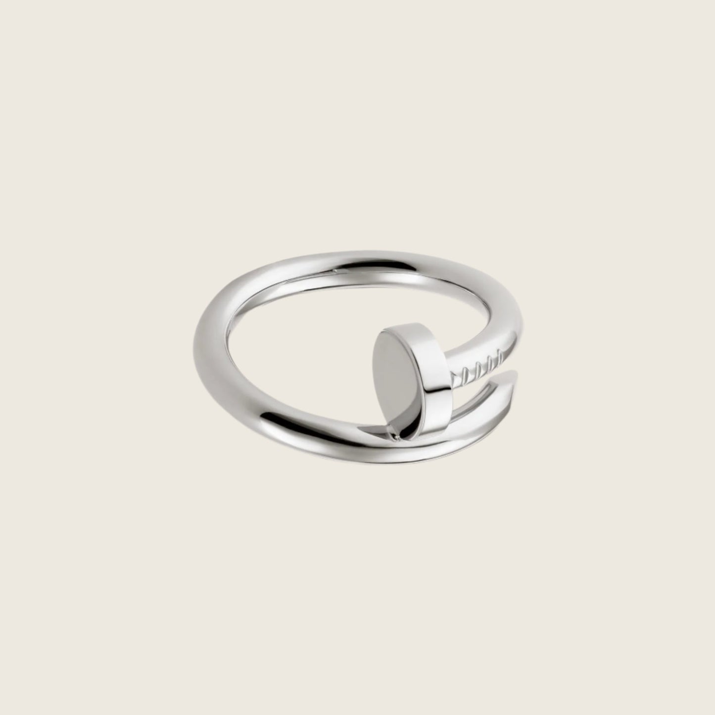 14k White Gold Nail Ring