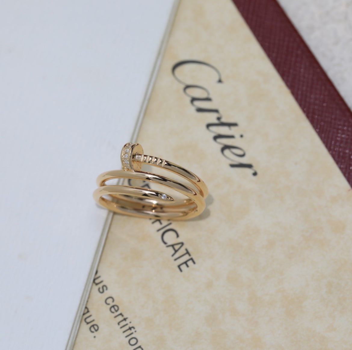 14k Rose Gold Nail Ring/Double