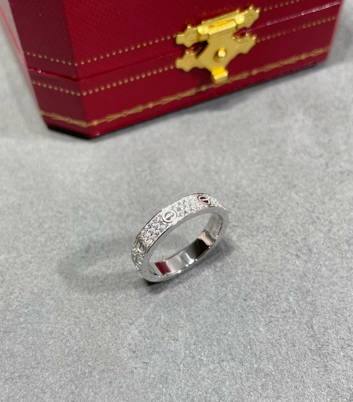 14k White Gold Love Ring