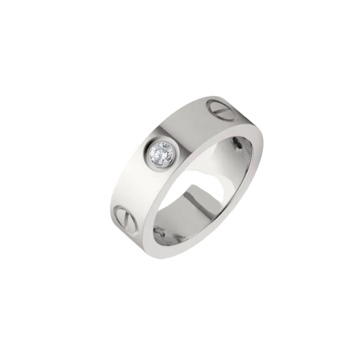 14k White Gold Love  Ring