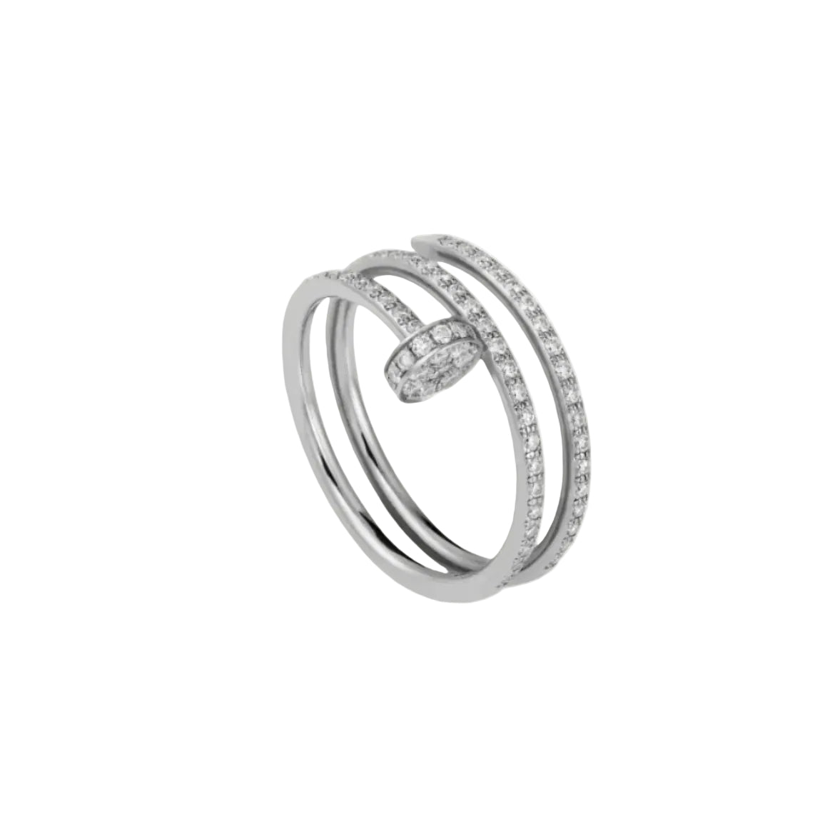 14k White Gold Nail Ring