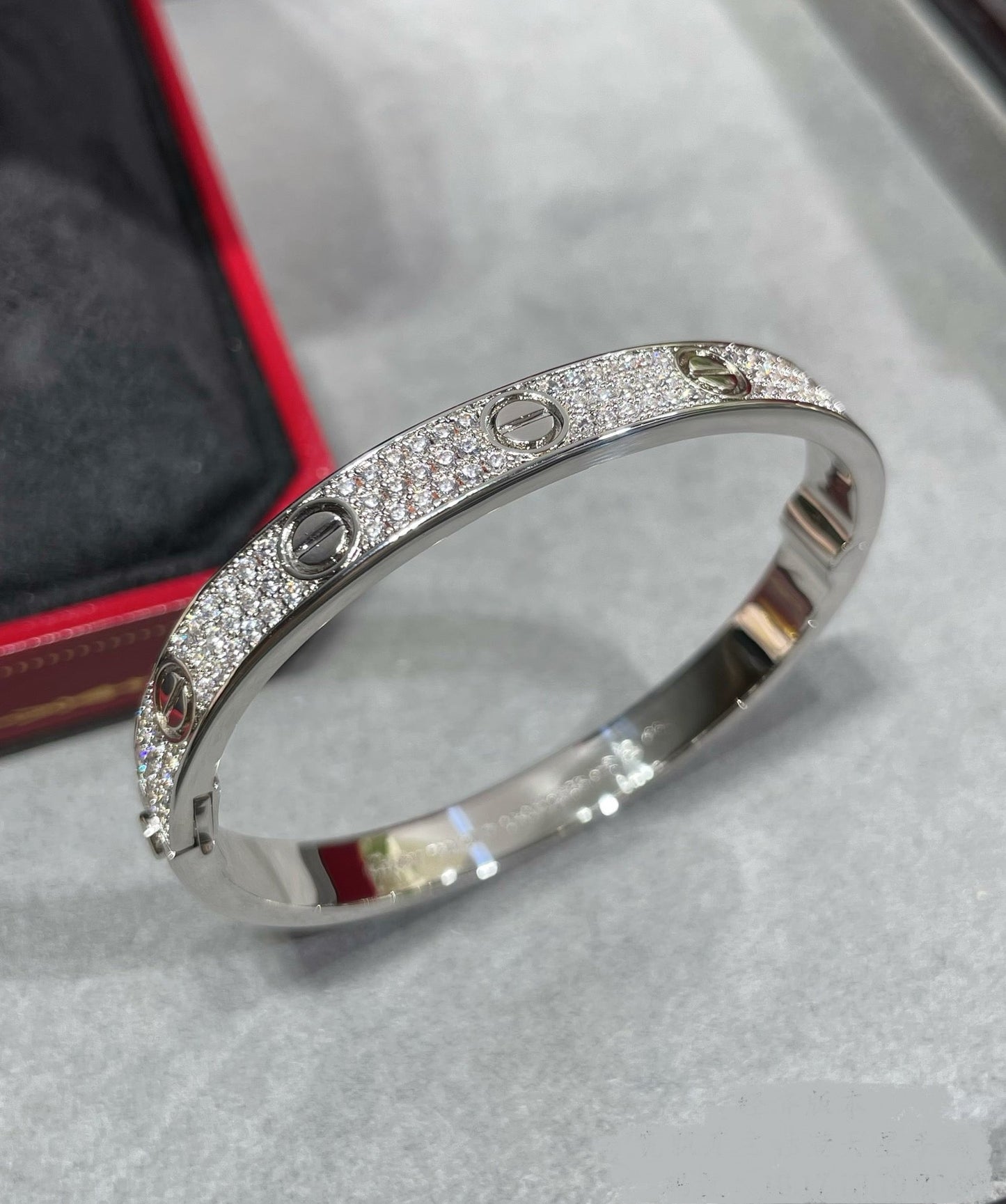 14k White Gold Love Bracelet