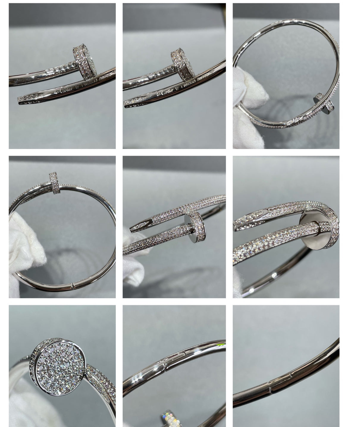 14k White Gold Nail Bracelet