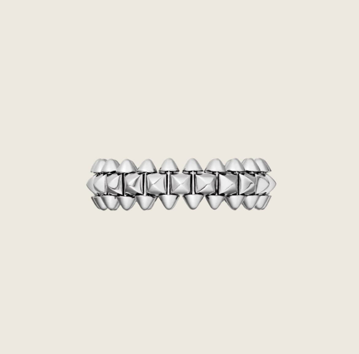 14k White Gold Clash Ring